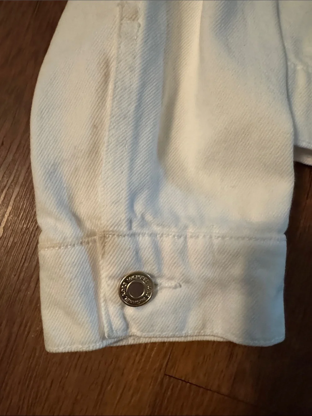 Michael Kors White Denim Jacket with Gold-Tone Buttons